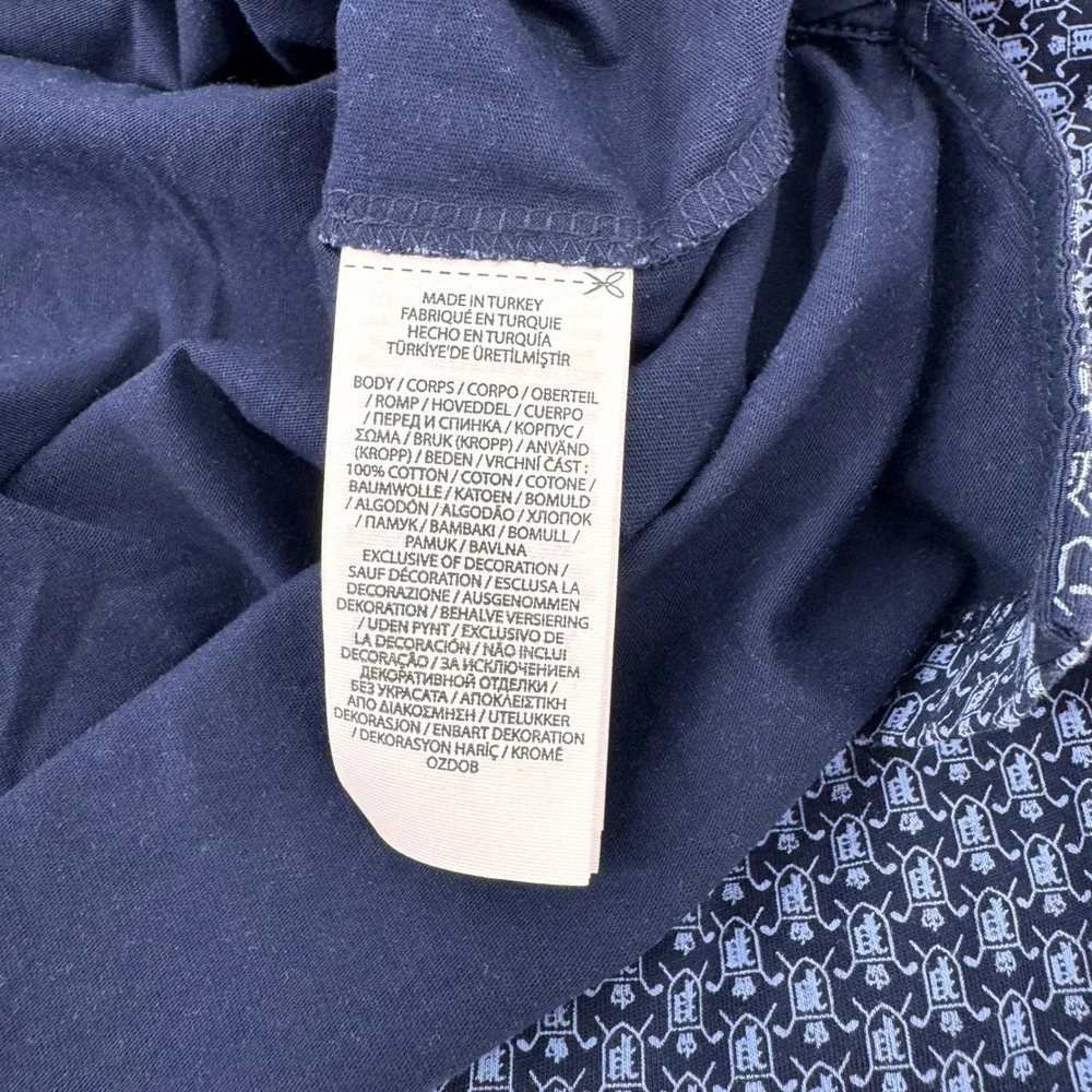 Polo Ralph Lauren Polo Shirt Men XL Navy Blue Performance Crest Shield Pattern